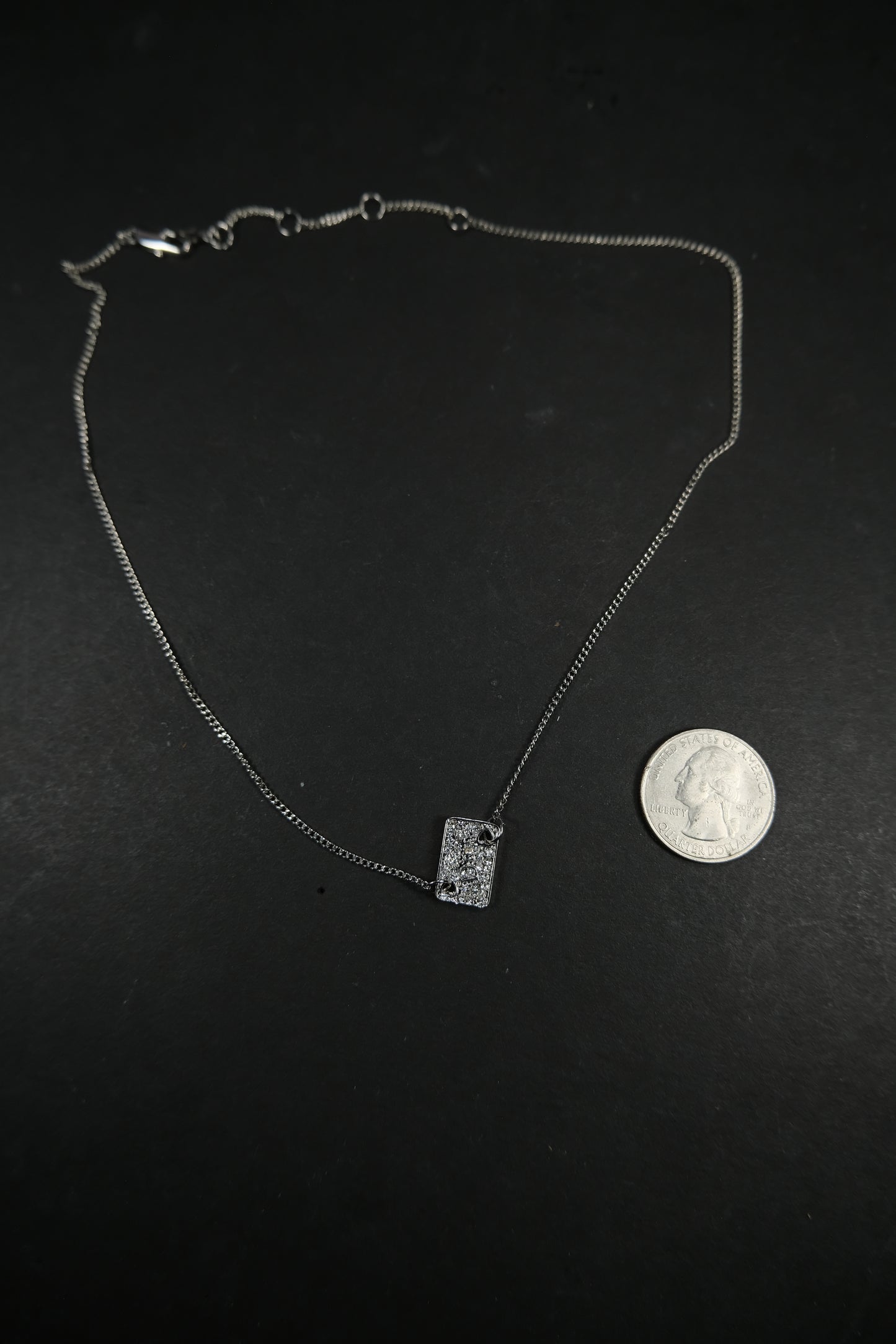 Vintage Crystal Dior Letter Necklace