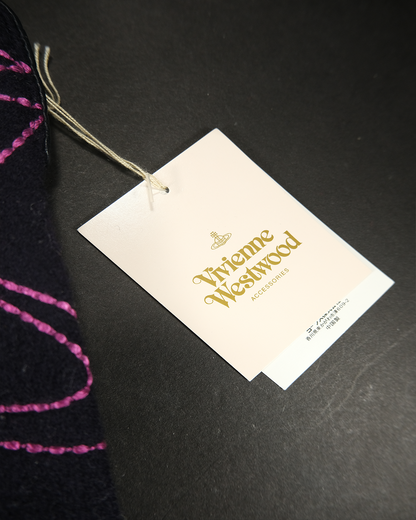 Vivienne Westwood Pink Embroidery Wool Gloves