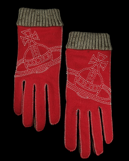 Vivienne Westwood Embroidered Wool Gloves