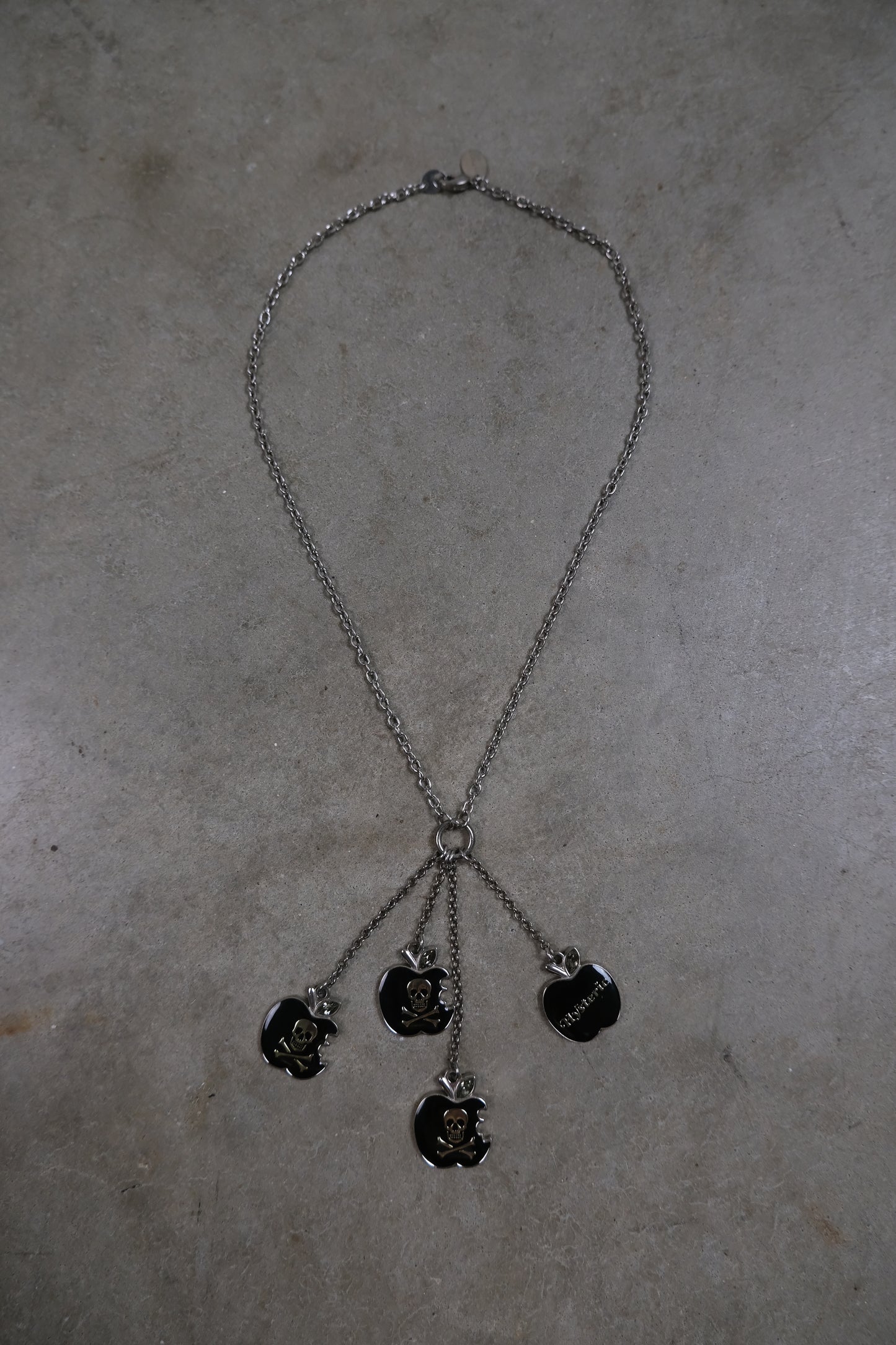 2000s Hysteric Glamour Black Apple Charm Necklace