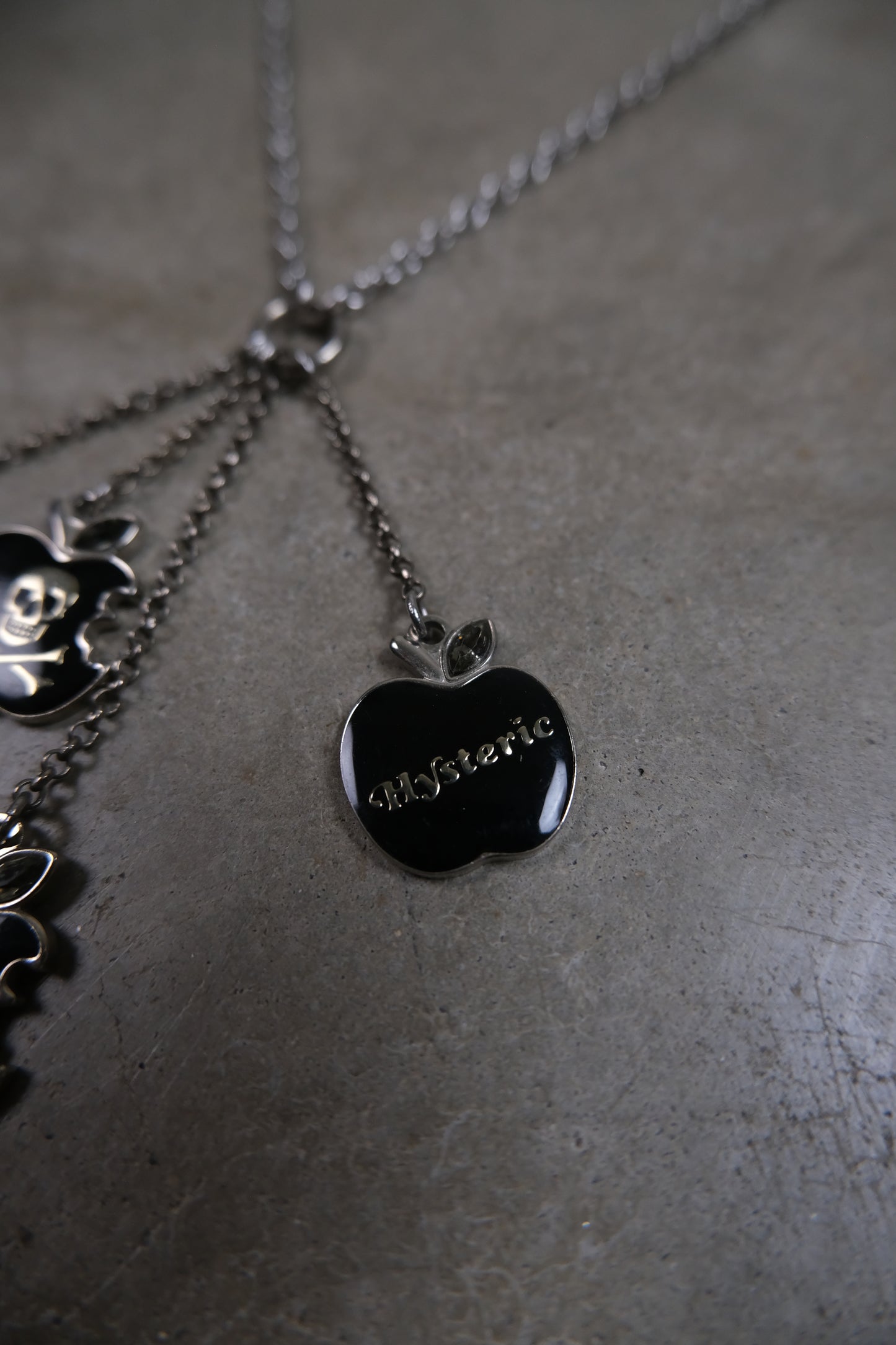 2000s Hysteric Glamour Black Apple Charm Necklace