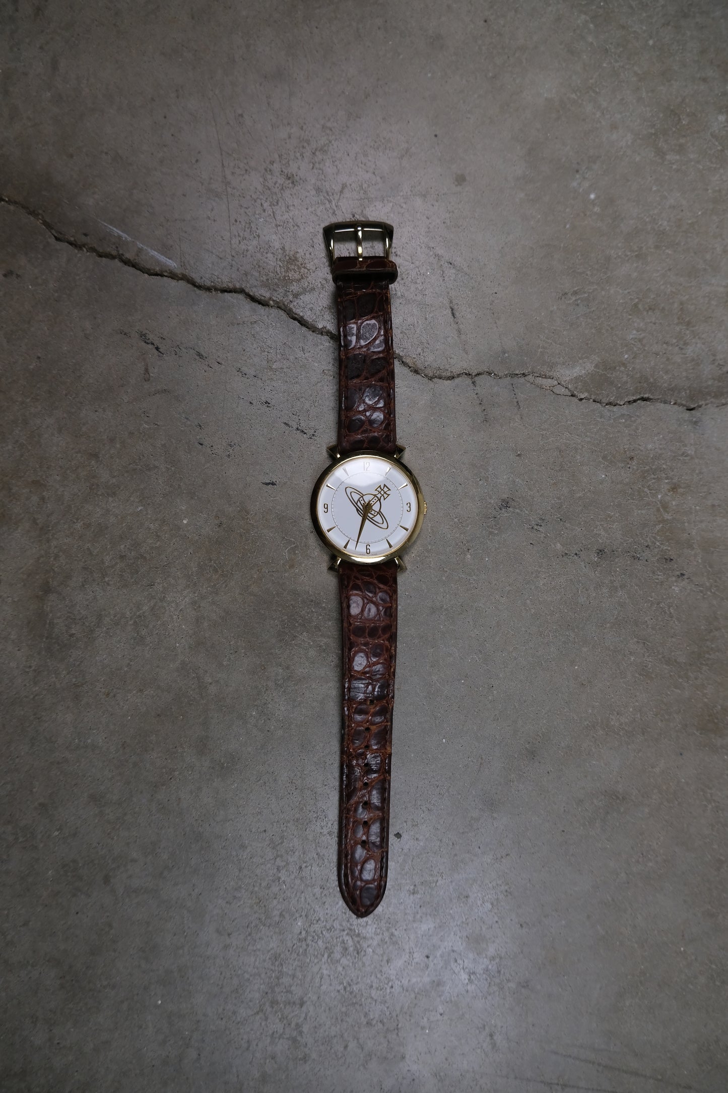 Vivienne Westwood 2002 Golden Saturn Snakeskin Watch