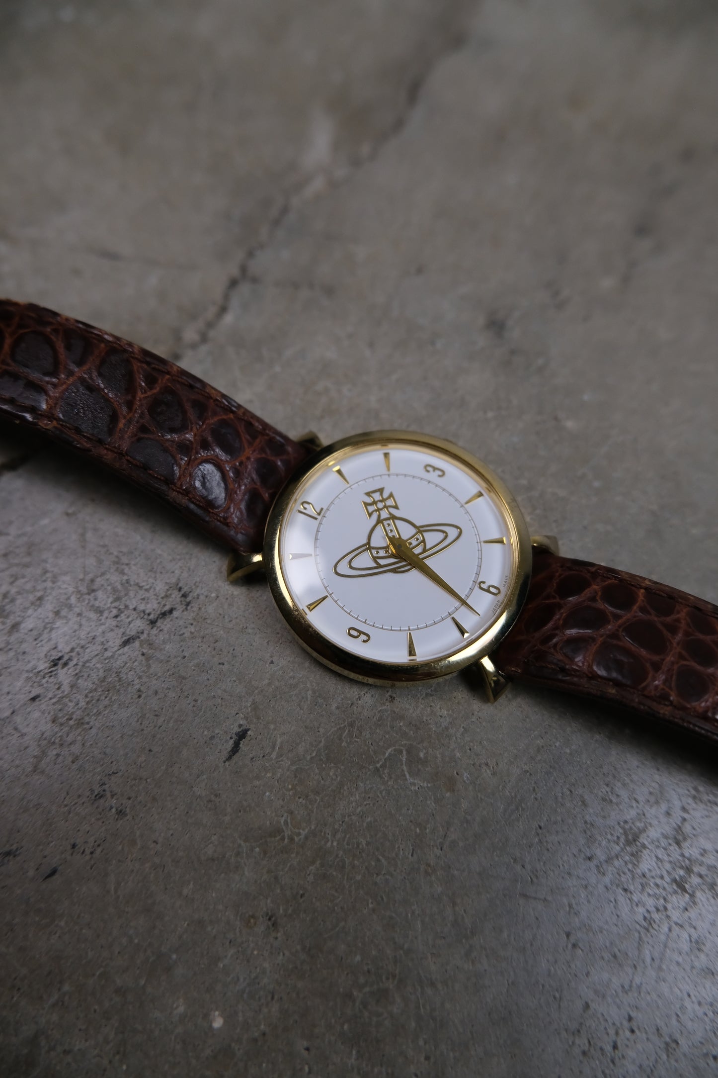 Vivienne Westwood 2002 Golden Saturn Snakeskin Watch