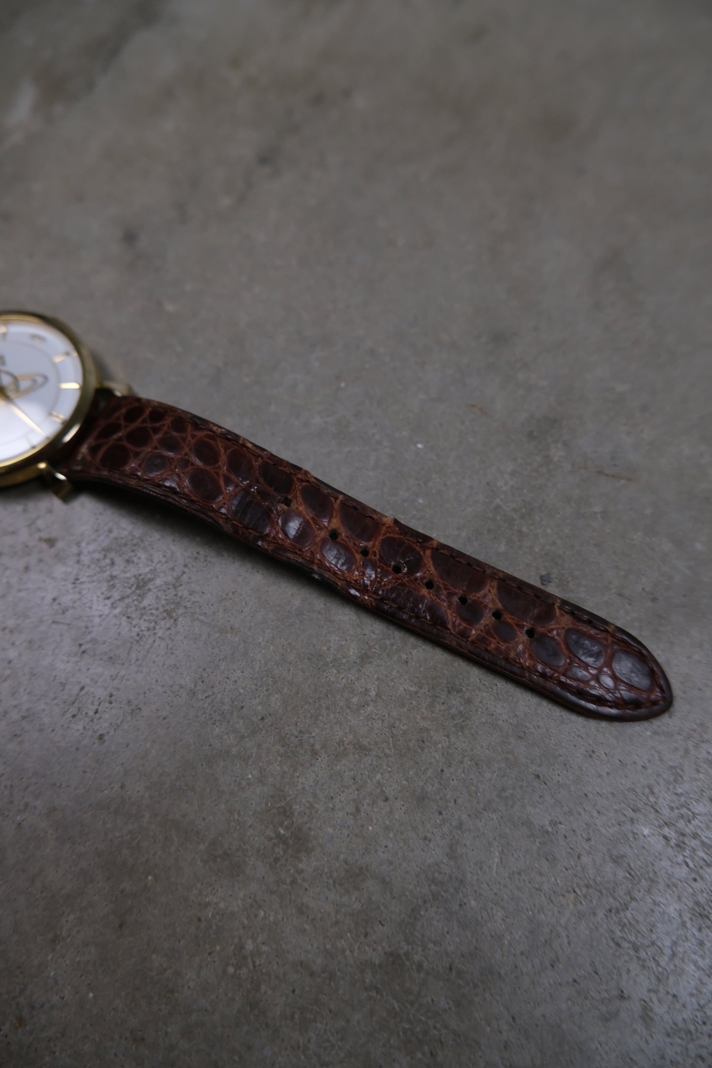 Vivienne Westwood 2002 Golden Saturn Snakeskin Watch