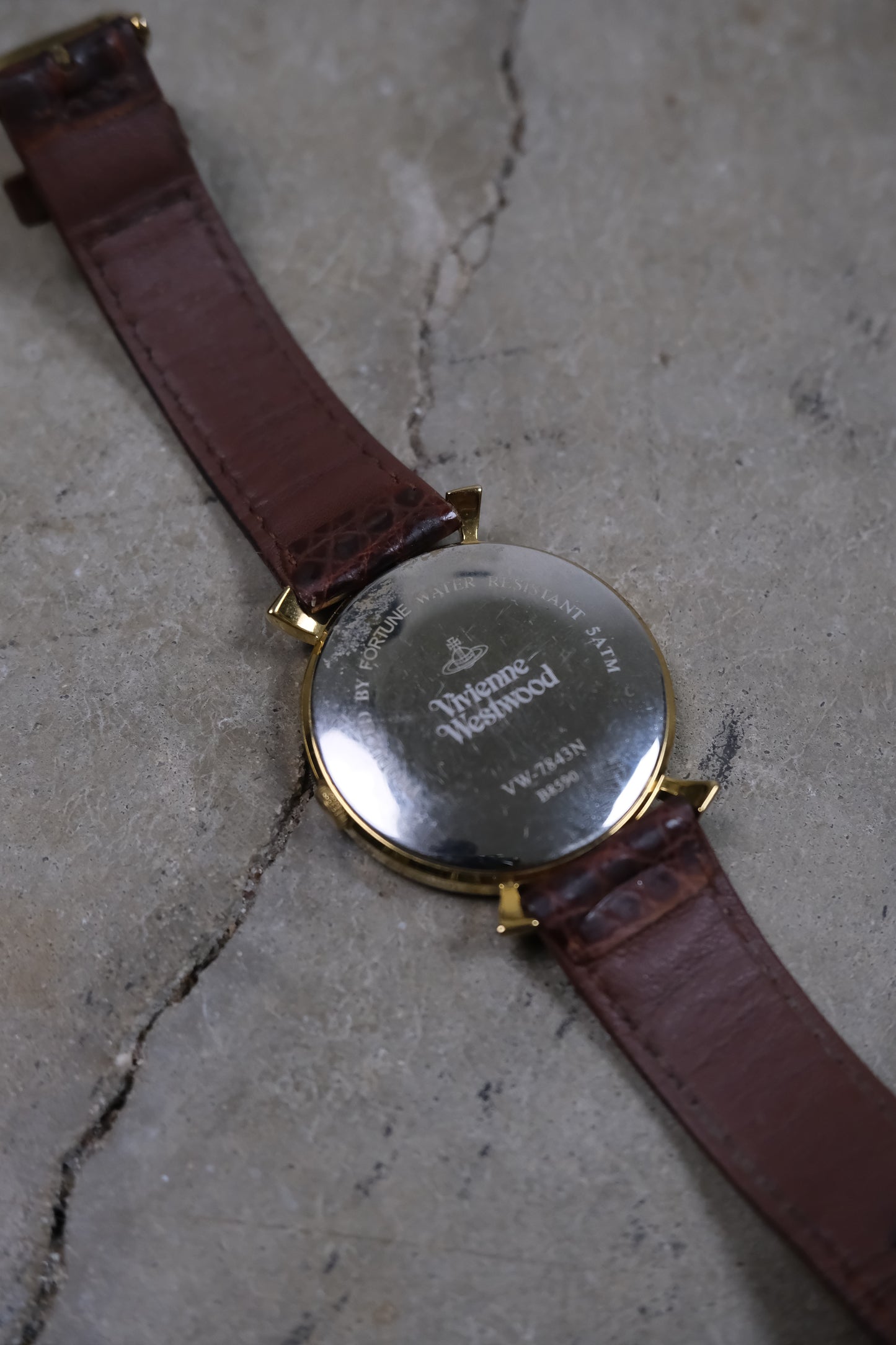 Vivienne Westwood 2002 Golden Saturn Snakeskin Watch