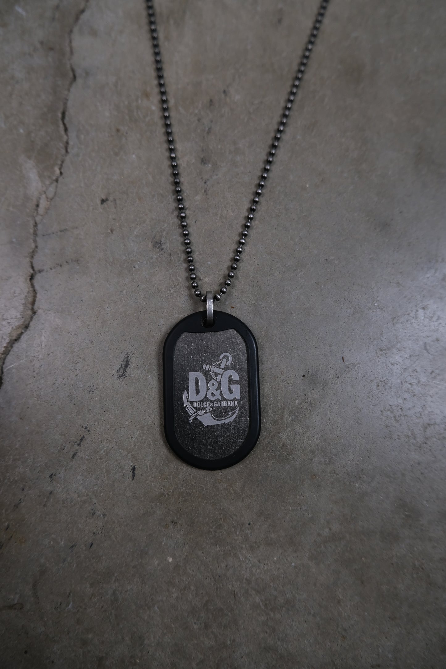 Dolce & Gabbana Anchor Dog Tag Necklace