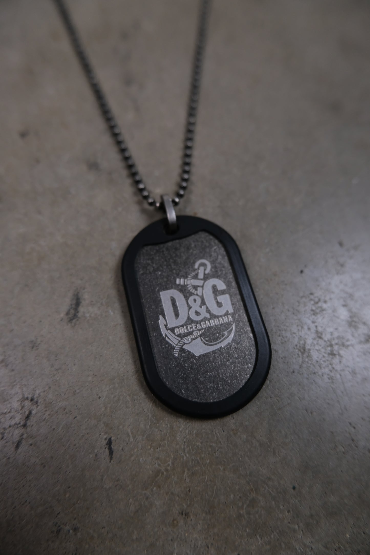 Dolce & Gabbana Anchor Dog Tag Necklace