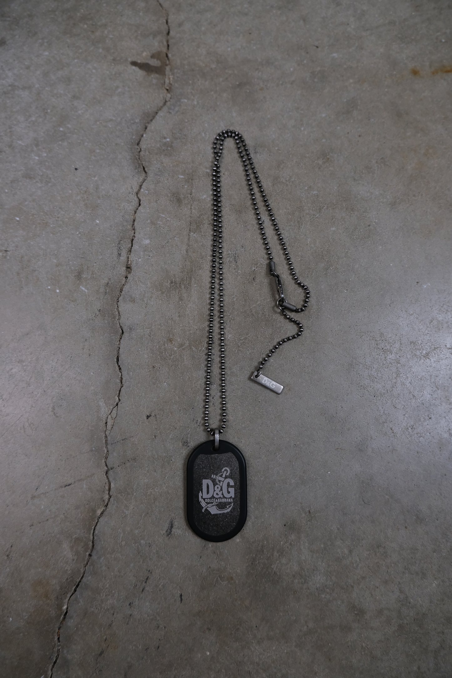 Dolce & Gabbana Anchor Dog Tag Necklace