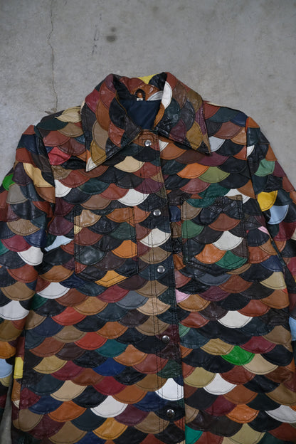 1970s Leather Fish Scale Jacket