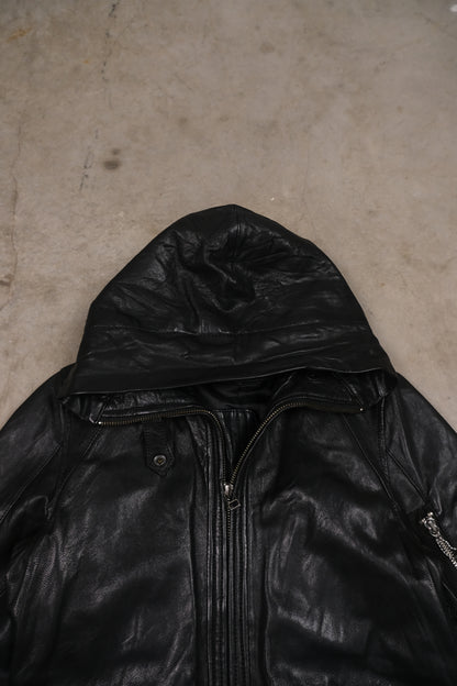 Avirex Rex Hooded Leather Jacket