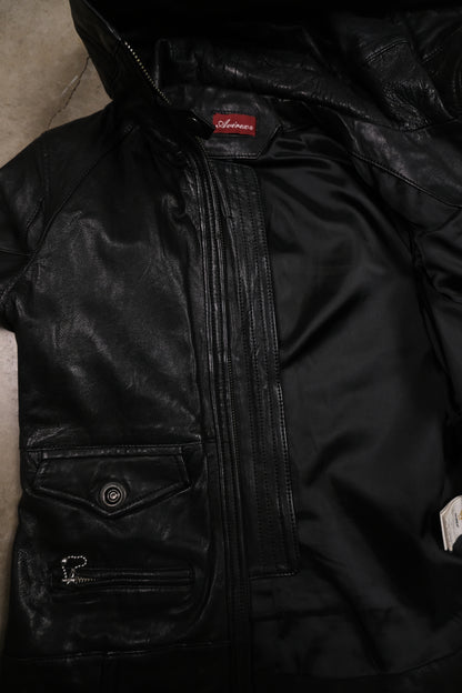 Avirex Rex Hooded Leather Jacket