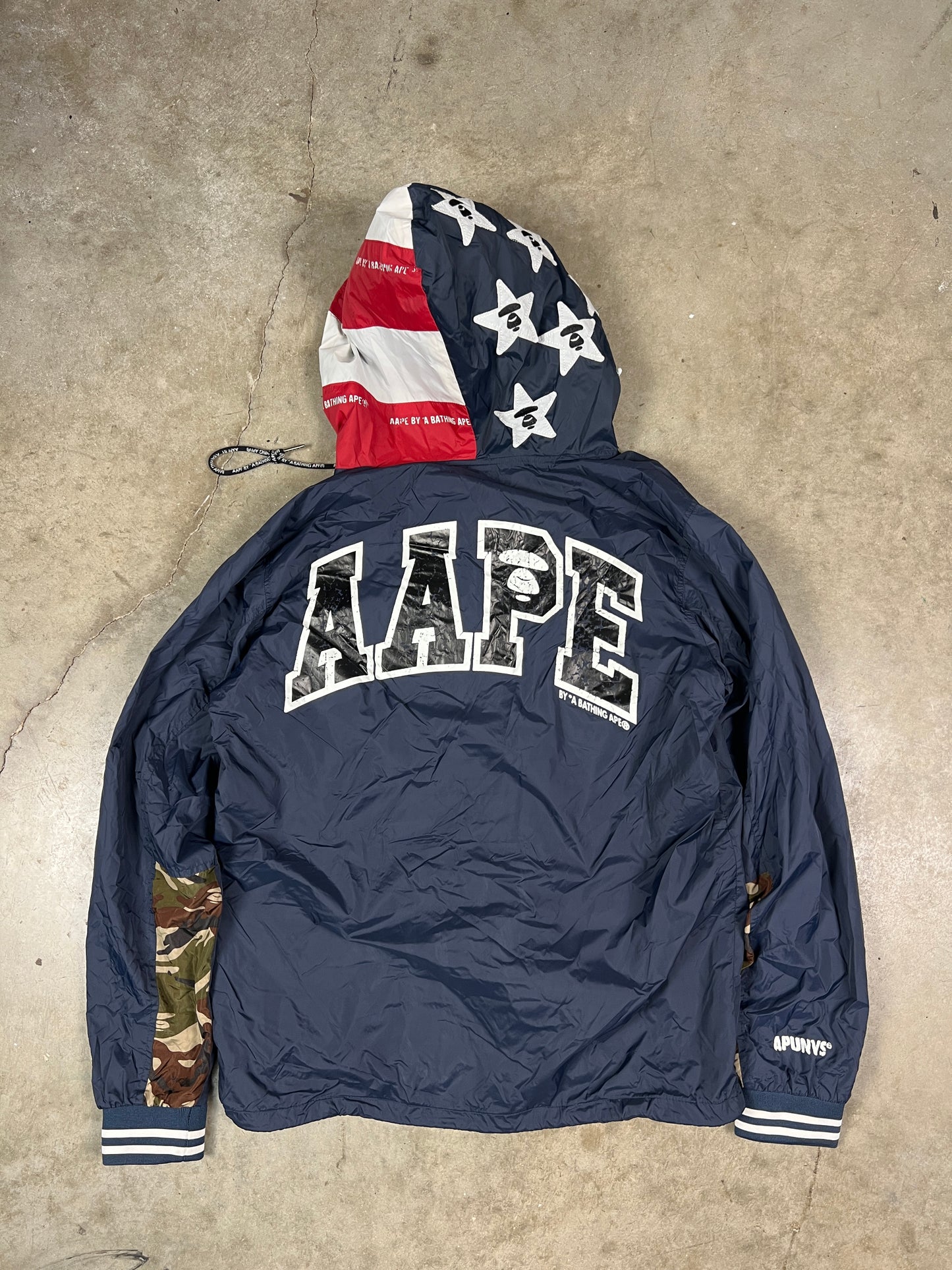 AAPE US Flag Windbreaker (XL) fits like M-L