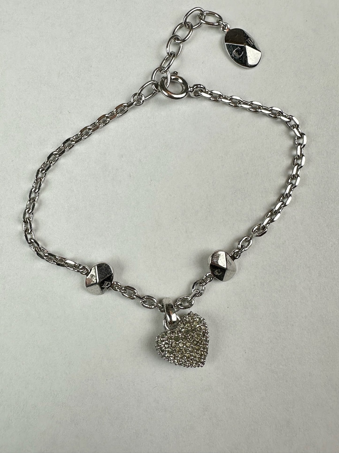 Vintage Dior Swarovski Heart Bracelet