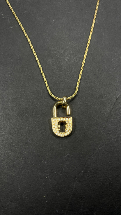Dior Gold Lock Necklace