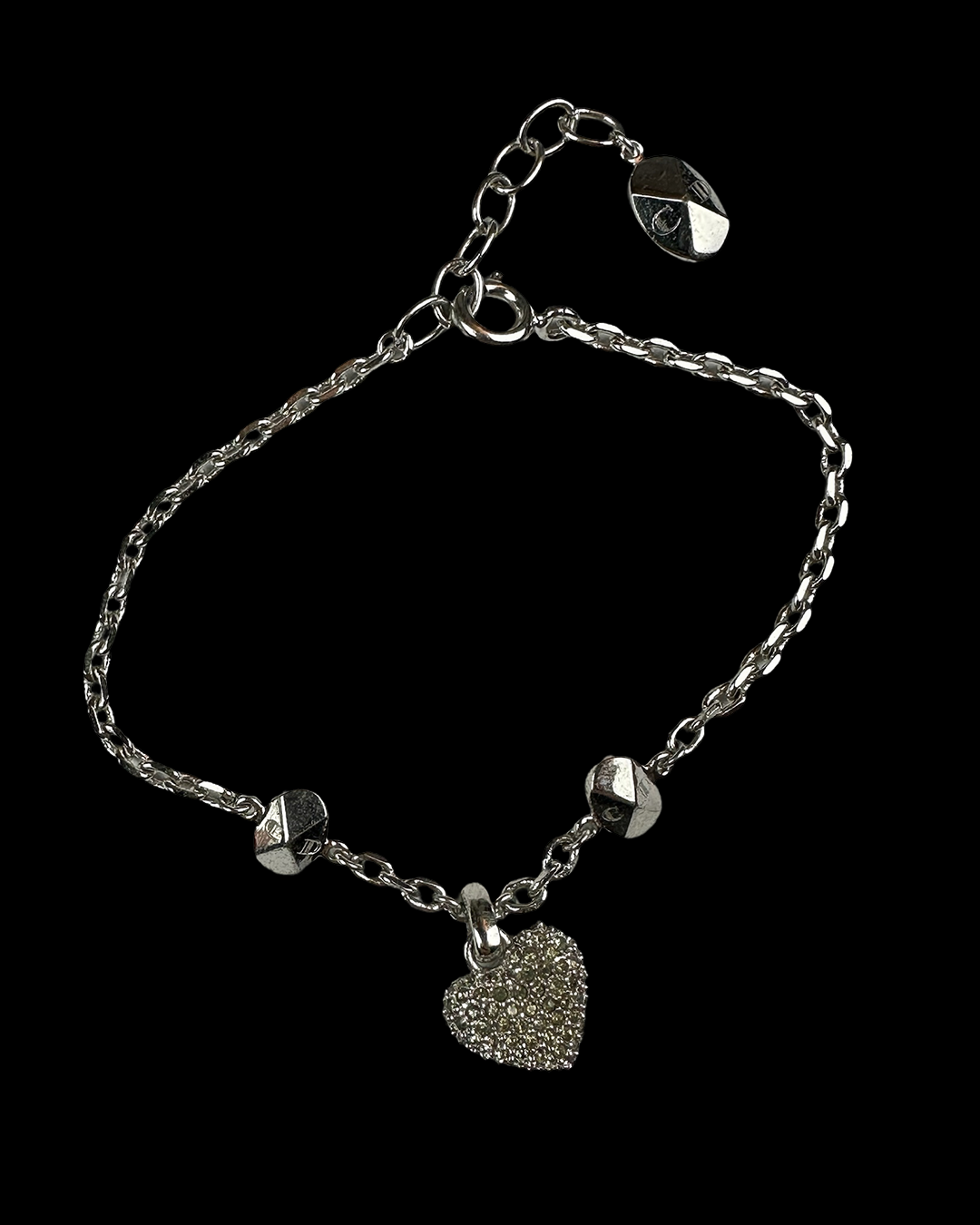 Vintage Dior Swarovski Heart Bracelet