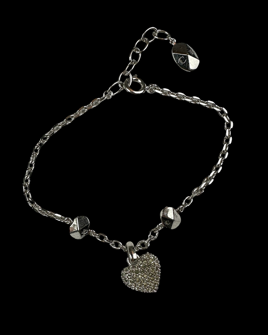 Vintage Dior Swarovski Heart Bracelet